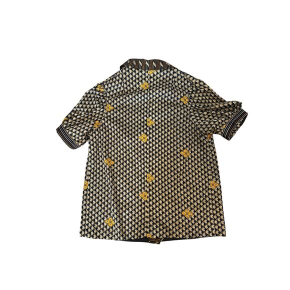 Retro Pattern Puff Sleeve Blouse - 70s Vibes! - Picture 3 of 3